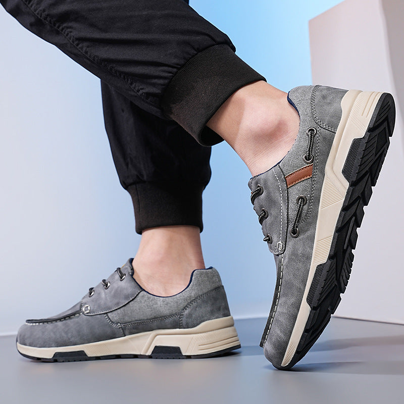 Herren Freizeit-Lederschuhe mit robustem Design und rutschfester Sohle EB