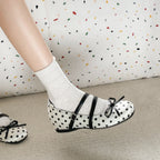 Damen Ballerinas mit komfortablem Fußbett und dekorativem Riemen EB