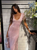 Damen elegantes figurbetontes Maxikleid mit V-Ausschnitt EB