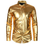 Herren Glamouröses Metallic-Oberhemd EB