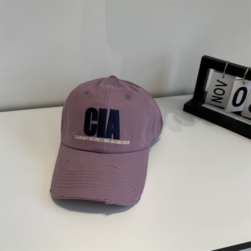 Herren-Baseballcap mit Distressed-Optik und Motivations-Stickerei