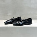 Damen elegante Ballerinas mit modischen Riemchen und exquisite Schnallenverzierung EB
