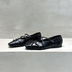 Damen elegante Ballerinas mit modischen Riemchen und exquisite Schnallenverzierung EB