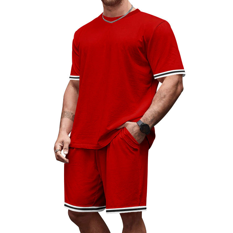 Freizeit-Jersey-Set für Herren mit Kontraststreifen