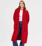 Damen Gemütlicher Strickmantel mit großen Taschen und oversized Schnitt EB