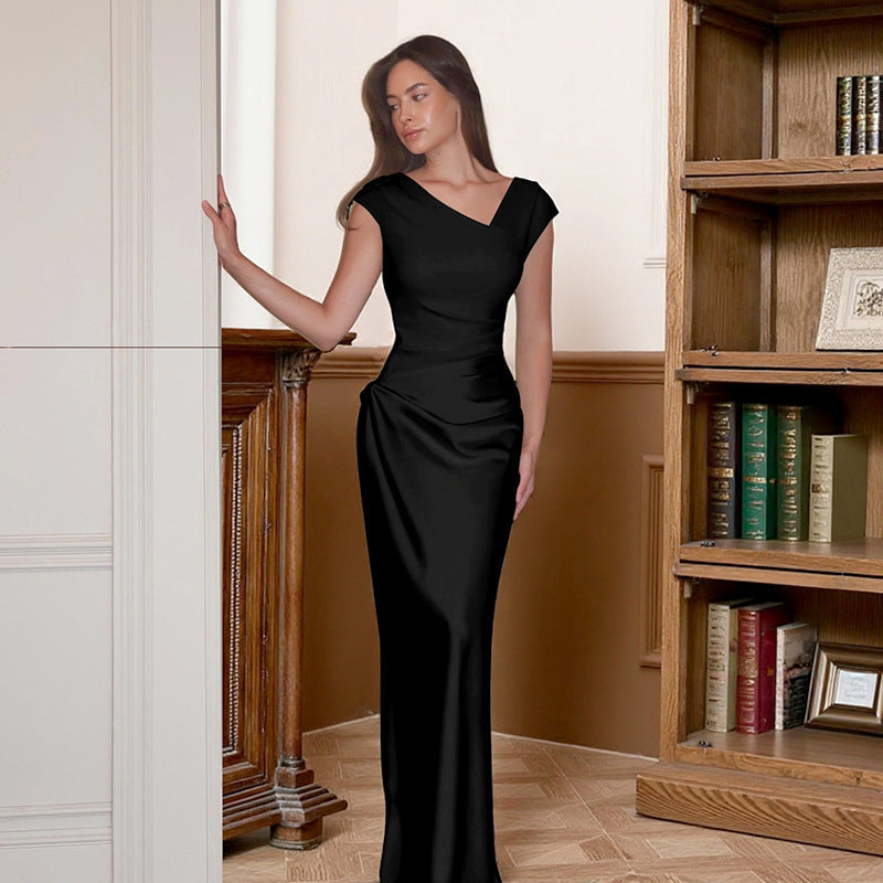 Damen elegantes langes Abendkleid mit figurbetonter Silhouette und extravagantem Rückenausschnitt EB