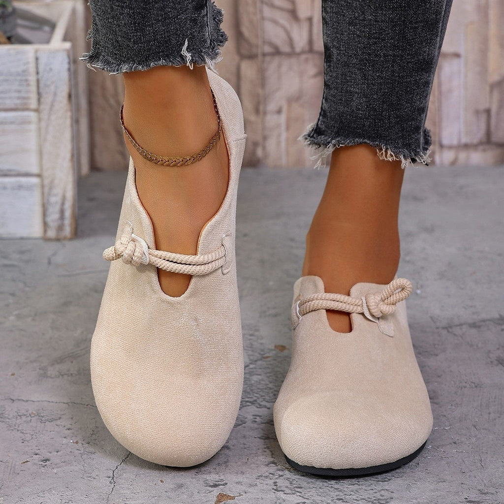 Damen bequeme und elegante Slipper mit modischen Schnürdetails EB