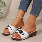 Damen Bequeme Pantoletten mit modischem Riemen und ergonomischer Sohle EB