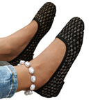 Damen Bequeme Ballerinas mit trendigem Wabenmuster und elastischem Einstieg EB