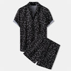 Herren-Set aus Viskosemischung mit Kurzarmhemd und Shorts