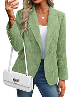 Damen Klassischer Double-Breasted Blazer mit goldenen Knöpfen EB