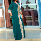 Damen Elegantes Maxikleid mit glitzerndem Design und stilvollem Schnitt EB