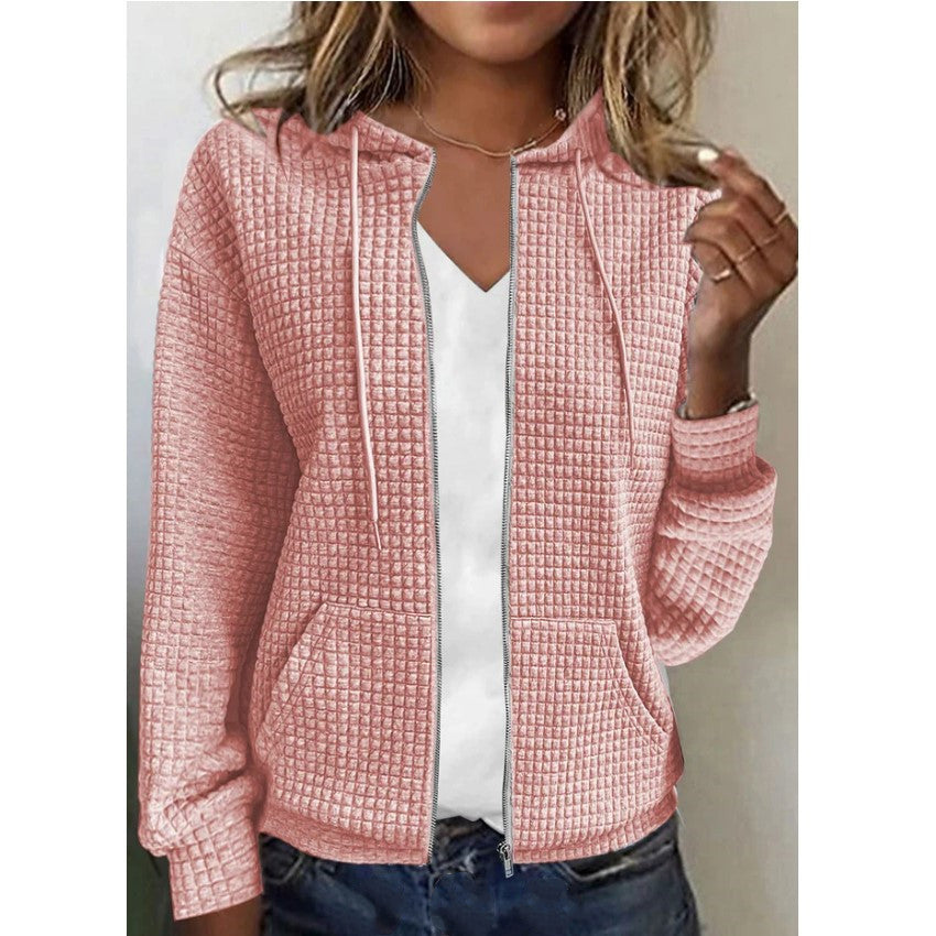 Damen Fleecejacke mit Strukturiertem Waffelmuster EB