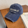 Verstellbare Baseballkappe aus Distressed-Denim