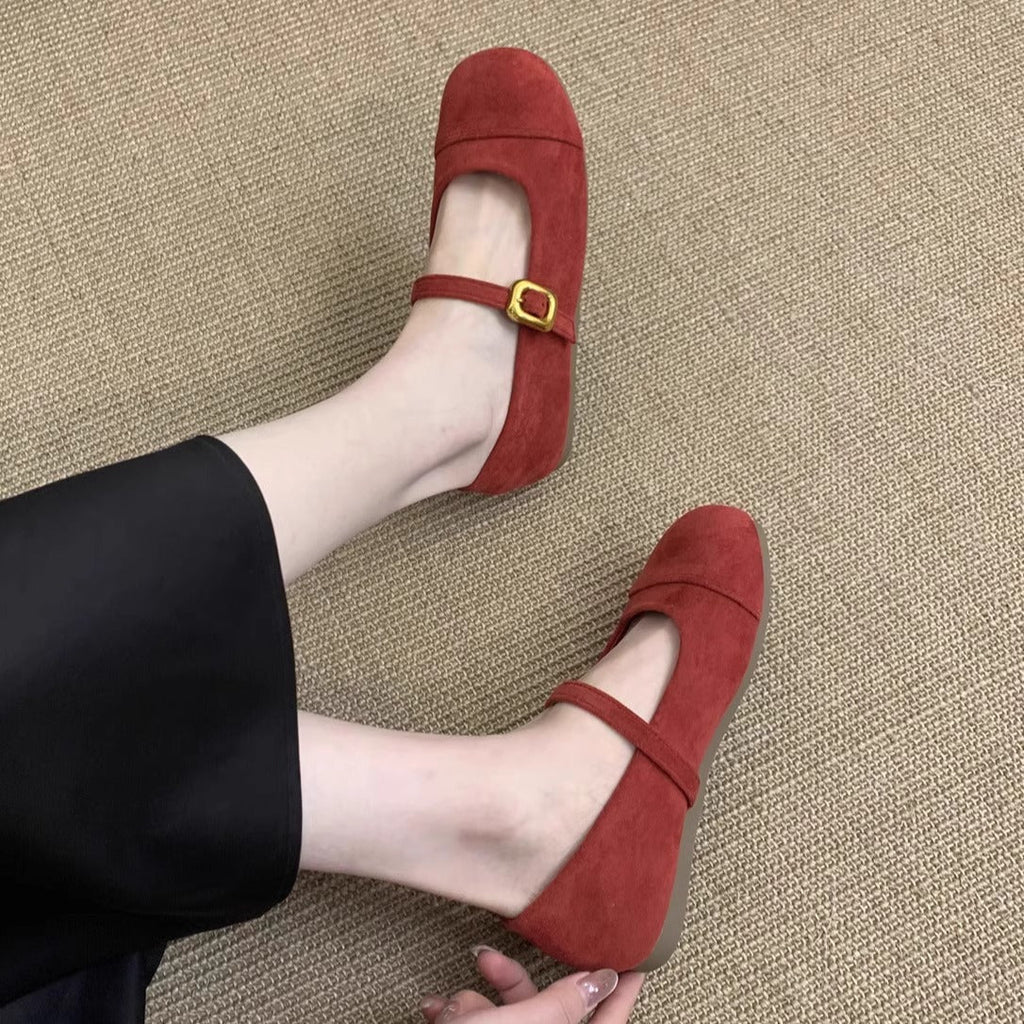 Damen Ballerinas mit verstellbarem Riemen und weichem Innenfutter EB