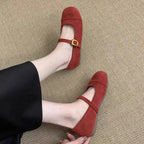 Damen Ballerinas mit verstellbarem Riemen und weichem Innenfutter EB