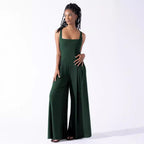 Damen Jumpsuit mit weit geschnittenem Bein und tiefem Rückenausschnitt EB