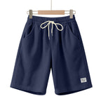 Knielange Lounge-Shorts für Herren in Rippenstruktur mit Kordelzug