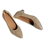 Damen Bequeme spitz zulaufende Ballerinas mit flexiblem Blockabsatz EB