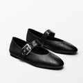 Damen Ballerinas mit verstellbarem Riemendesign und elegantem Schnallenakzent EB