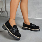 Damen Mokassins mit modischer Knotendetail und bequemer Profilsohle EB