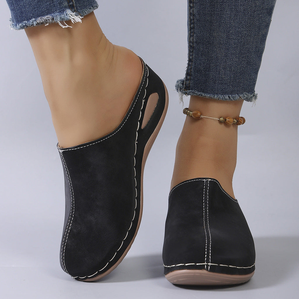 Damen Bequeme Clogs aus hochwertigem Leder mit ergonomischem Fußbett EB