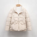 Damen gesteppte Winterjacke mit praktischen Taschen und hohem Kragen EB