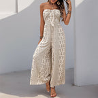 Damen Jumpsuit mit Bandeau-Oberteil und weiten Beinen EB