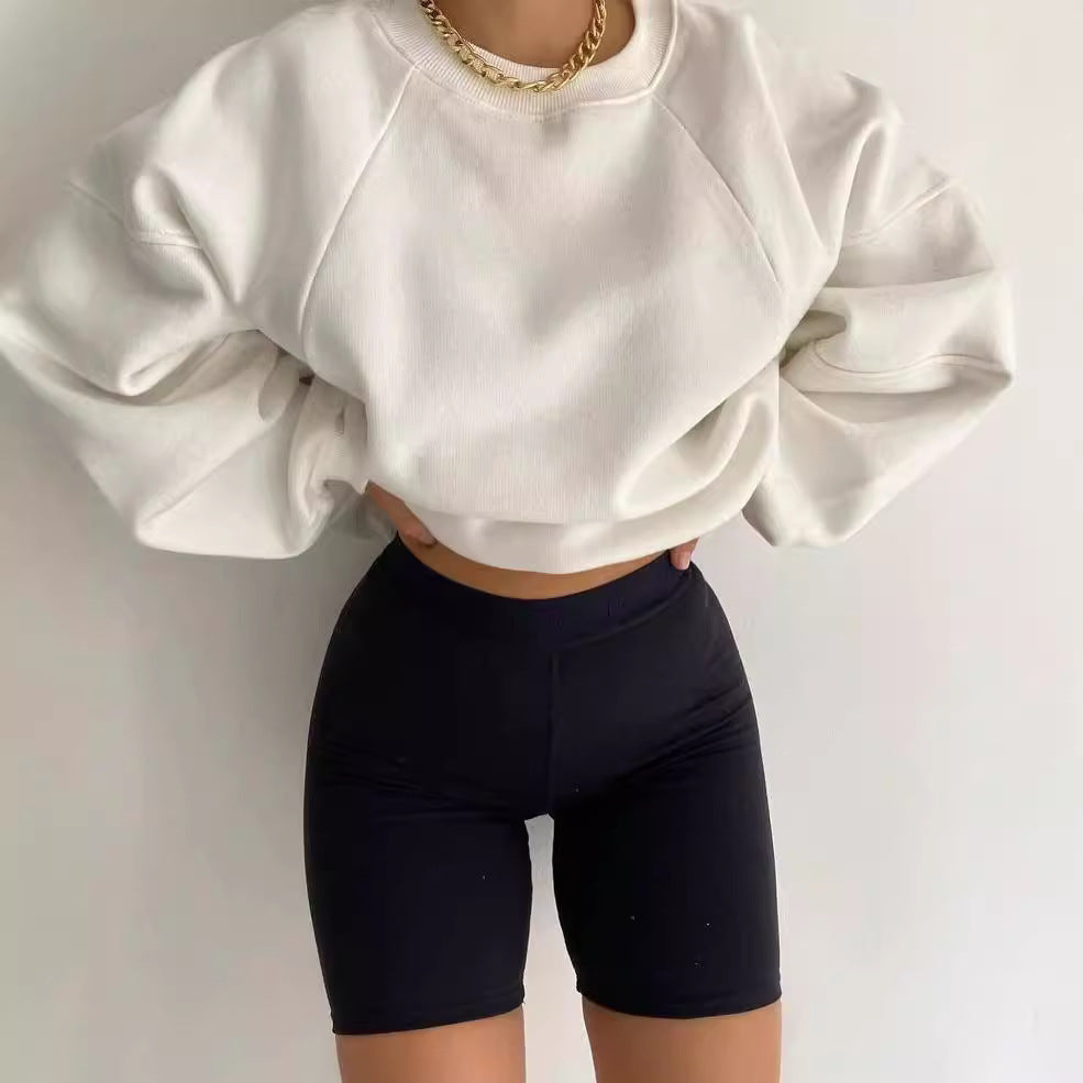 Damen-Loungewear-Set: Oversized-Sweatshirt und Radlerhose