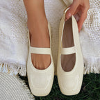 Damen Ballerinas mit elastischem Riemen und komfortablem Fußbett EB
