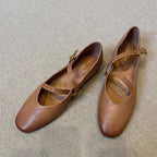 Damen Ballerina-Schuhe mit verstellbarem Riemchen und bequemem Fußbett EB