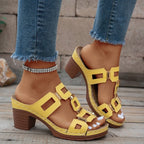 Damen Absatzsandalen mit modischem Riemendesign und verzierten Elementen EB