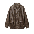 Damen elegante Kunstlederjacke EB