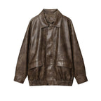 Damen elegante Kunstlederjacke EB