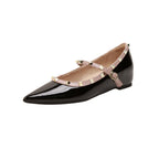 Damen Ballerinas mit verstellbarem Riemchen und luxuriösem Glanz EB