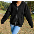 Damen bequeme Kapuzenjacke mit praktischen Taschen und lässigem Schnitt EB