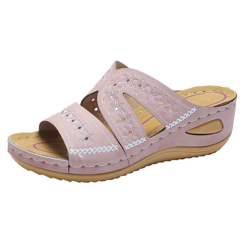 Damen Bequeme Clogs mit floralem Design und ergonomischer Sohle EB