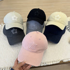 Baseballkappe mit Blumenstickerei für Damen
