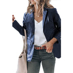Damen elegante Blazerjacke im zeitlosen Design mit glänzender Oberfläche EB