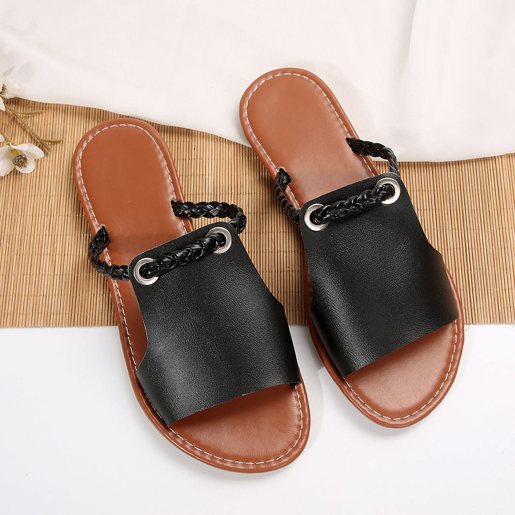 Damen Clogs mit geflochtenem Riemendesign und rutschfester Sohle EB