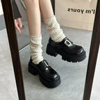 Damen Chunky Schnürschuhe mit modischer Schnallen-Applikation EB