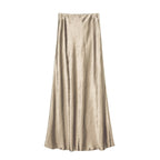 Damen Eleganter Maxirock aus satinierter Viskose EB