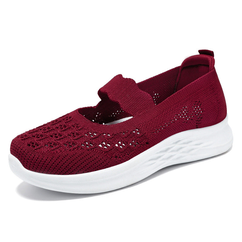 Damen Bequeme Slip-On Ballerinas mit floralen Details EB