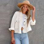 Damen gemütliche Waffle-Jacke EB