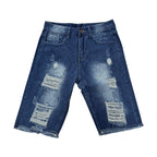 Herren Jeans-Shorts im trendigen Destroyed-Look mit fransigem Saum EB