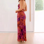 Damen Elegantes Maxikleid mit sanften Farbverlauf und filigranen Spaghettiträgern EB