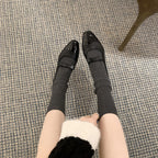 Damen Ballerina-Pumps mit dekorativem Schleifenakzent und hochglänzender Spitze EB