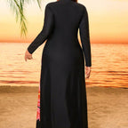 Damen Elegantes Maxikleid mit floralem Druck und langem Arm EB