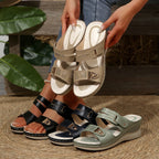 Damen bequeme Sandalen mit anatomischem Fußbett und verstellbarem Riemendesign EB