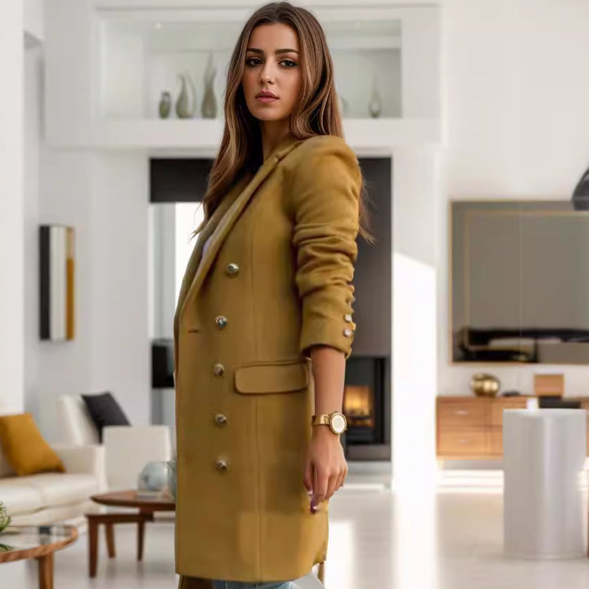 Damen eleganter, taillierter Trenchcoat EB